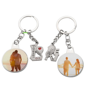 Romantic family Metal Photo Blank Keychain  Personality Creative Hollow Custom Couples and lovers Metal Key chain