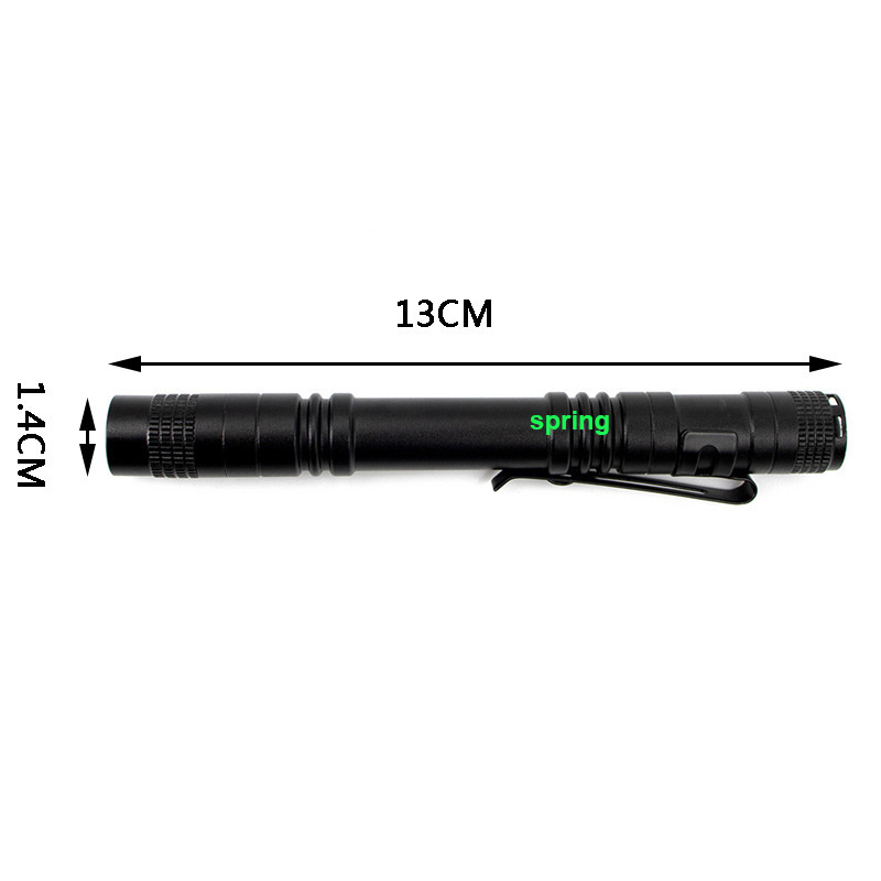 Quality Flashlight AAA Battery Aluminum Waterproof Lighting Portable LED Torch Pen Clip Light