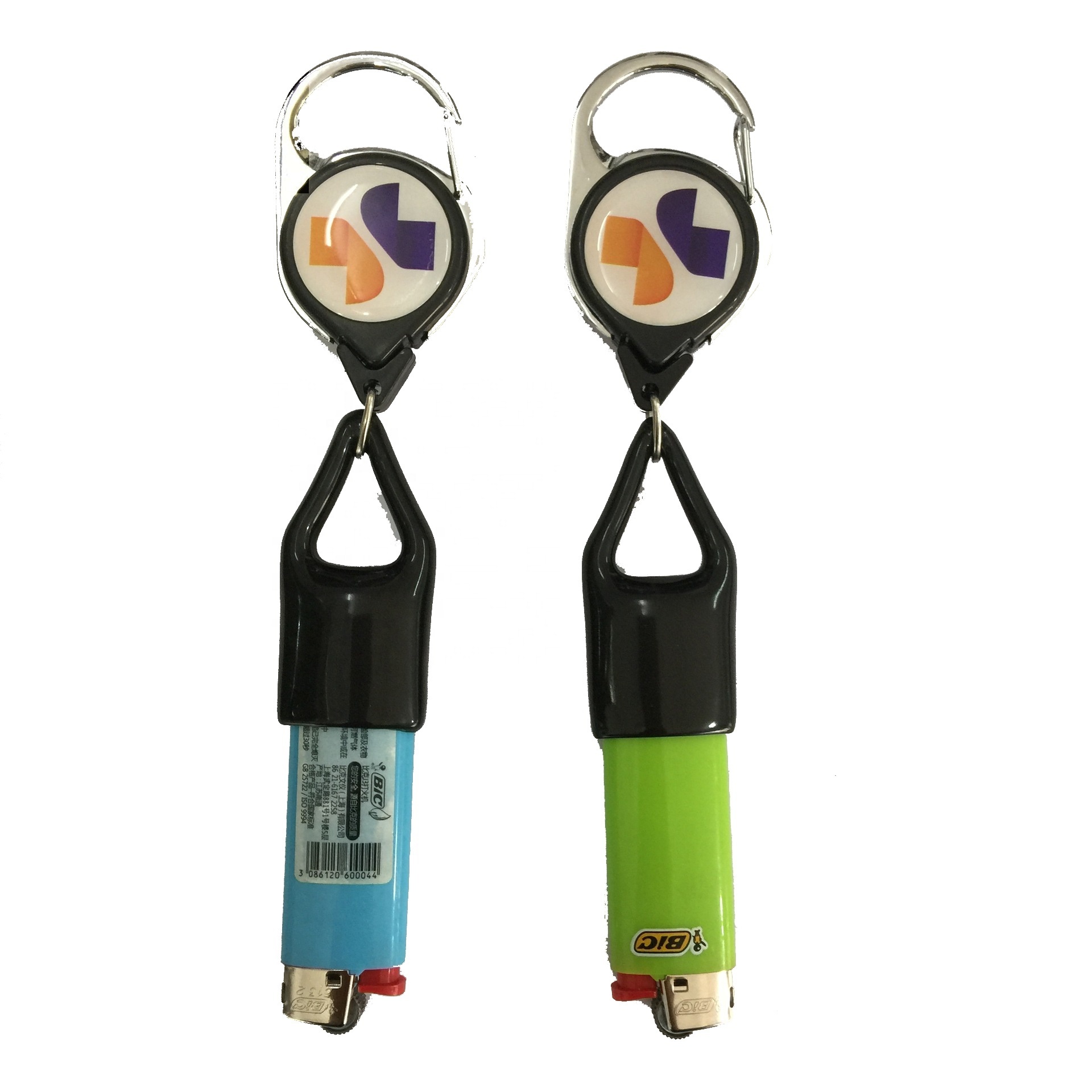 Wholesale Badge lighter keychain holder Premium leash Lighter Clip Tobacco Shop Gift Accessories Lighter Leash 420