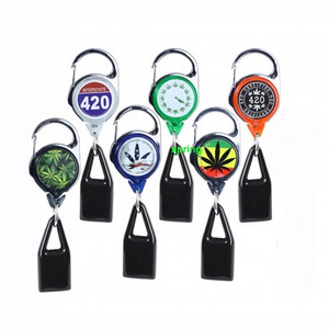 Wholesale Badge lighter keychain holder Premium leash Lighter Clip Tobacco Shop Gift Accessories Lighter Leash 420