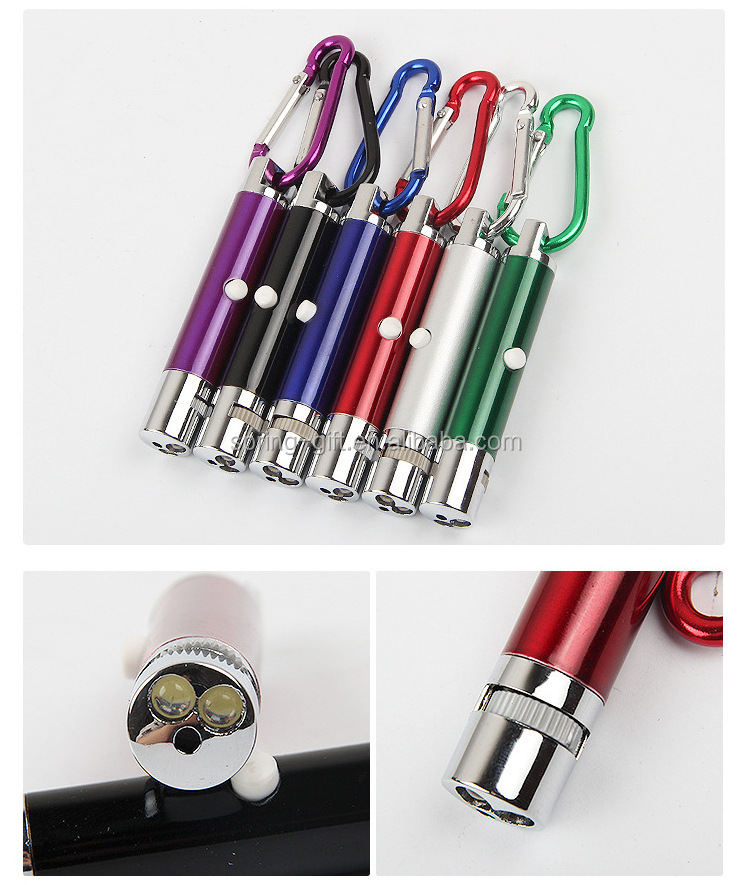 3 IN 1Infrared carabiner Custom Logo Metal Mini Gift UV Light Flashlight Red Led Banknote Checking Keychain