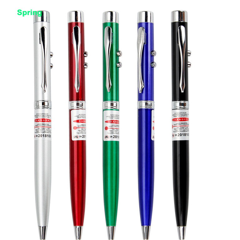 Multi Functional Ballpoint Pen Colorful LED Light Pen Promotion Laser Custom Logo Metal Ball Pointer Pen