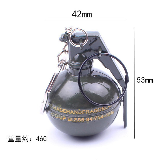 Wholesale Mini Flash Bomb Key Ring /Smoke Bomb Barrels Of Gasoline Grenade Weapon Keychain/  Metal Keyring