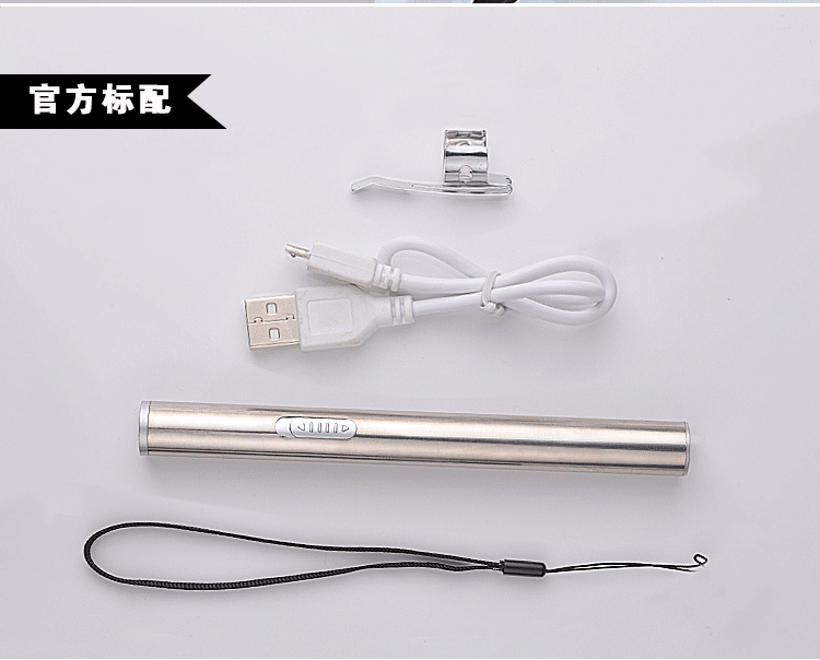 Metal Portable Usb mini rechargeable flashlight Stainless steel glare medical flashlight Pen light LED with lithium battery