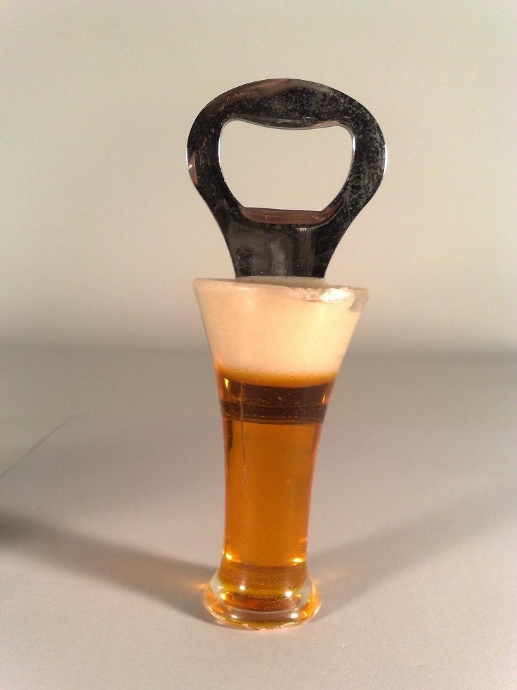 New style liquid input bottle beer cup shape bottle opener beer with magnet