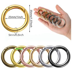 Garment & processing accessories round carabiner copper, Zinc alloy hardware metal hook Ring circle buckles 25 30 35 40 45mm