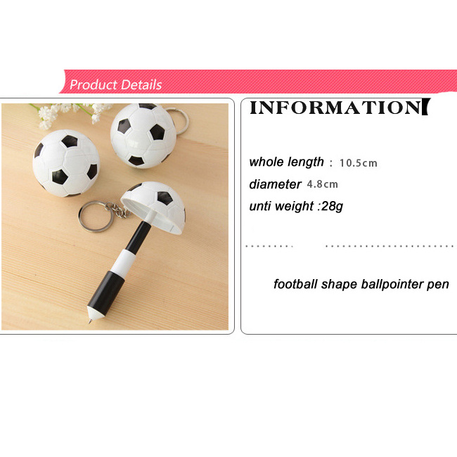 Customized logo soccer ball pen key chain,football Ballpoint pen with keychain