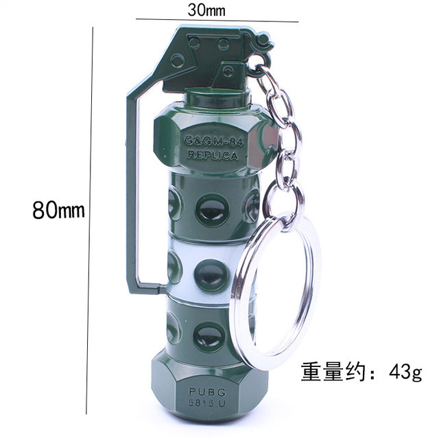 Wholesale Mini Flash Bomb Key Ring /Smoke Bomb Barrels Of Gasoline Grenade Weapon Keychain/  Metal Keyring