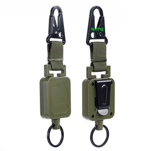 Retractable Carabiner Badge Holder with 23.6" Cord,Fly Fishing Zinger Retractor for Anglers Vest Pack Retractable Keychain