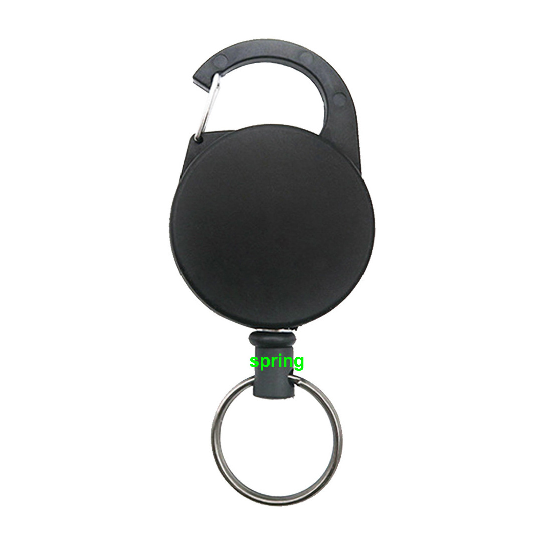 Retractable Keychain, Heavy Duty Carabiner Badge Holder, Fishing Tactical ID Badge Reel with 26inch Steel Retractable Cord