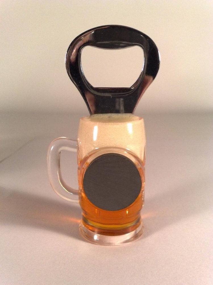 New style liquid input bottle beer cup shape bottle opener beer with magnet