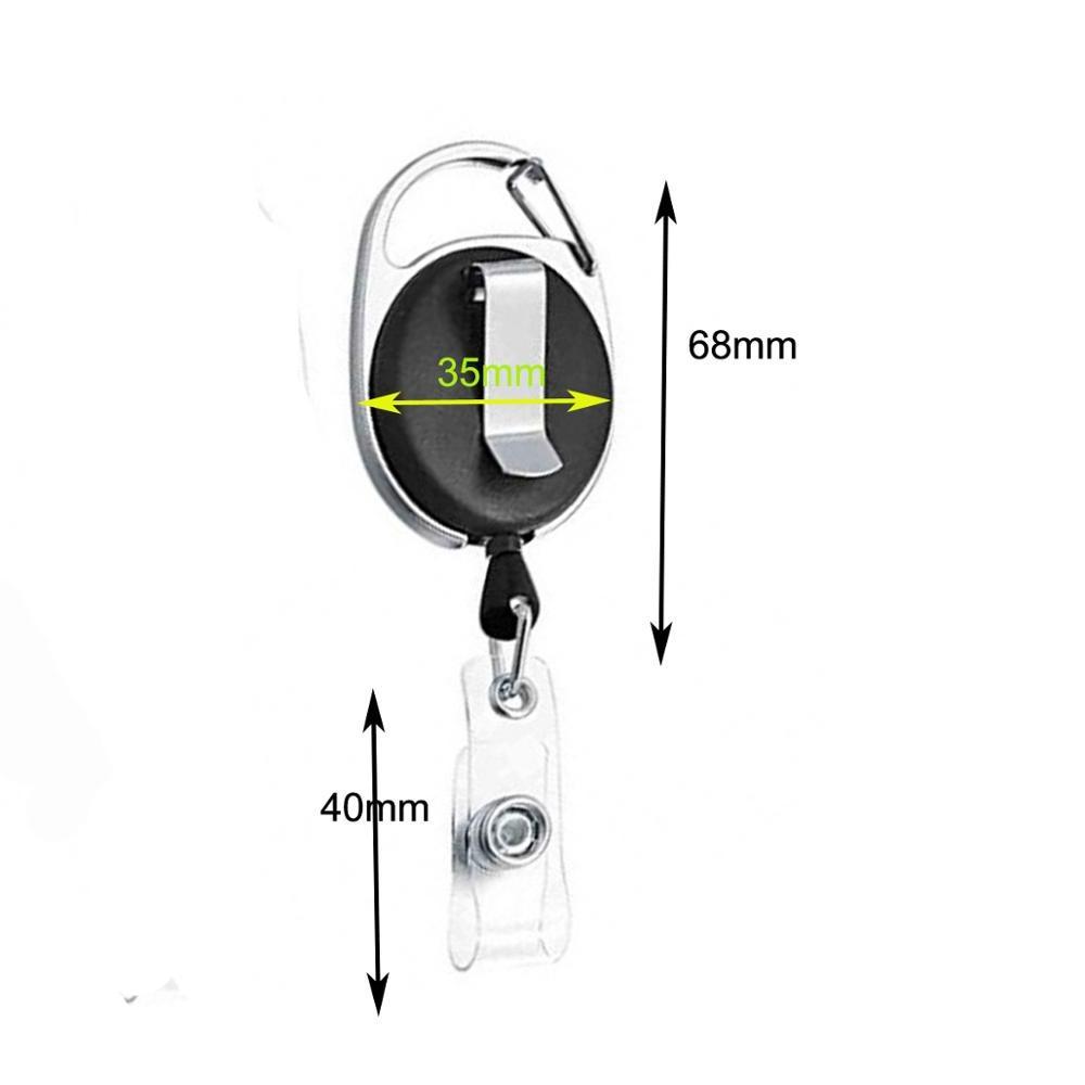 Black Colour Keychain with belt strap retractable badge reel holder for key chain  ID cards holder with back clip