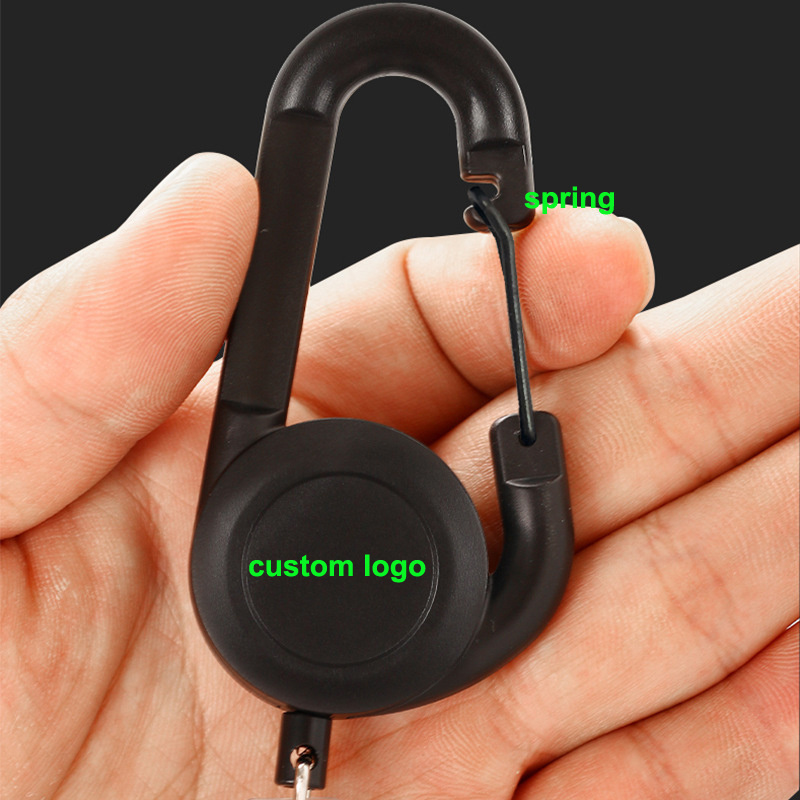 Custom  Carabiner  Lighter Retractable Key chain Badge Reel Rubber Holder Silicone Lighter Clipper leash