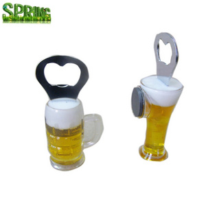 New style liquid input bottle beer cup shape bottle opener beer with magnet