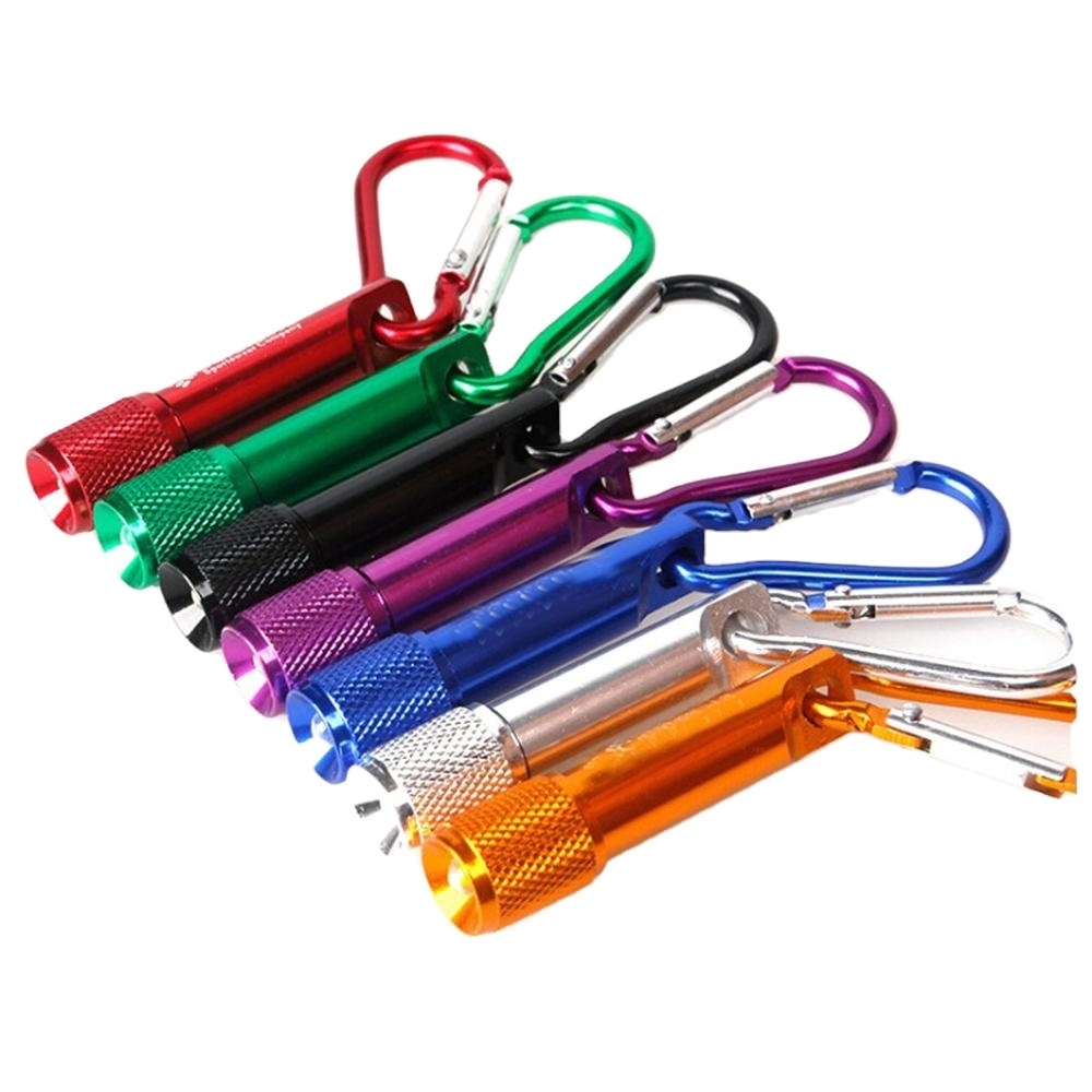 Quality Customized Aluminum Mini Led Light Torch Carabiner Keychain Flashlight With Key chain