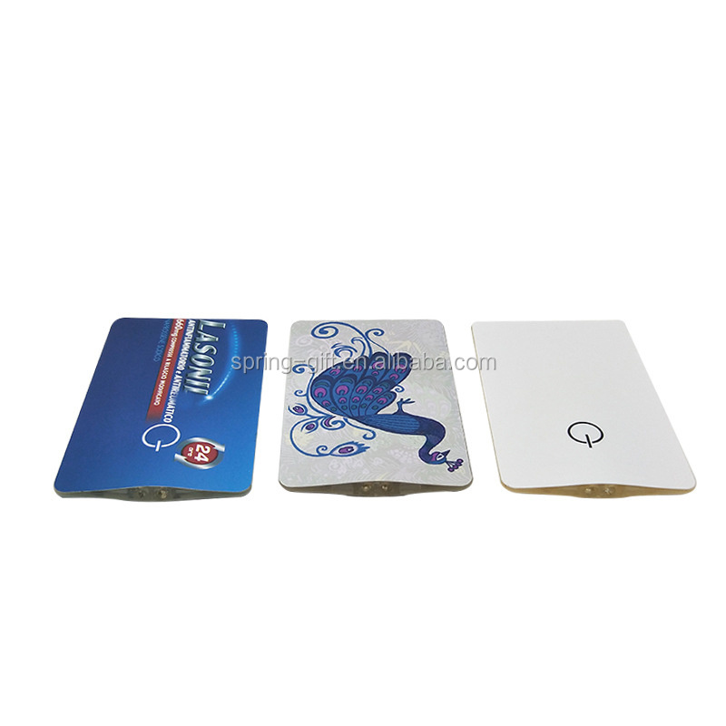 Custom Logo Mini Pocket Flat Credit Card LED Torch  light card flat double led flashlight