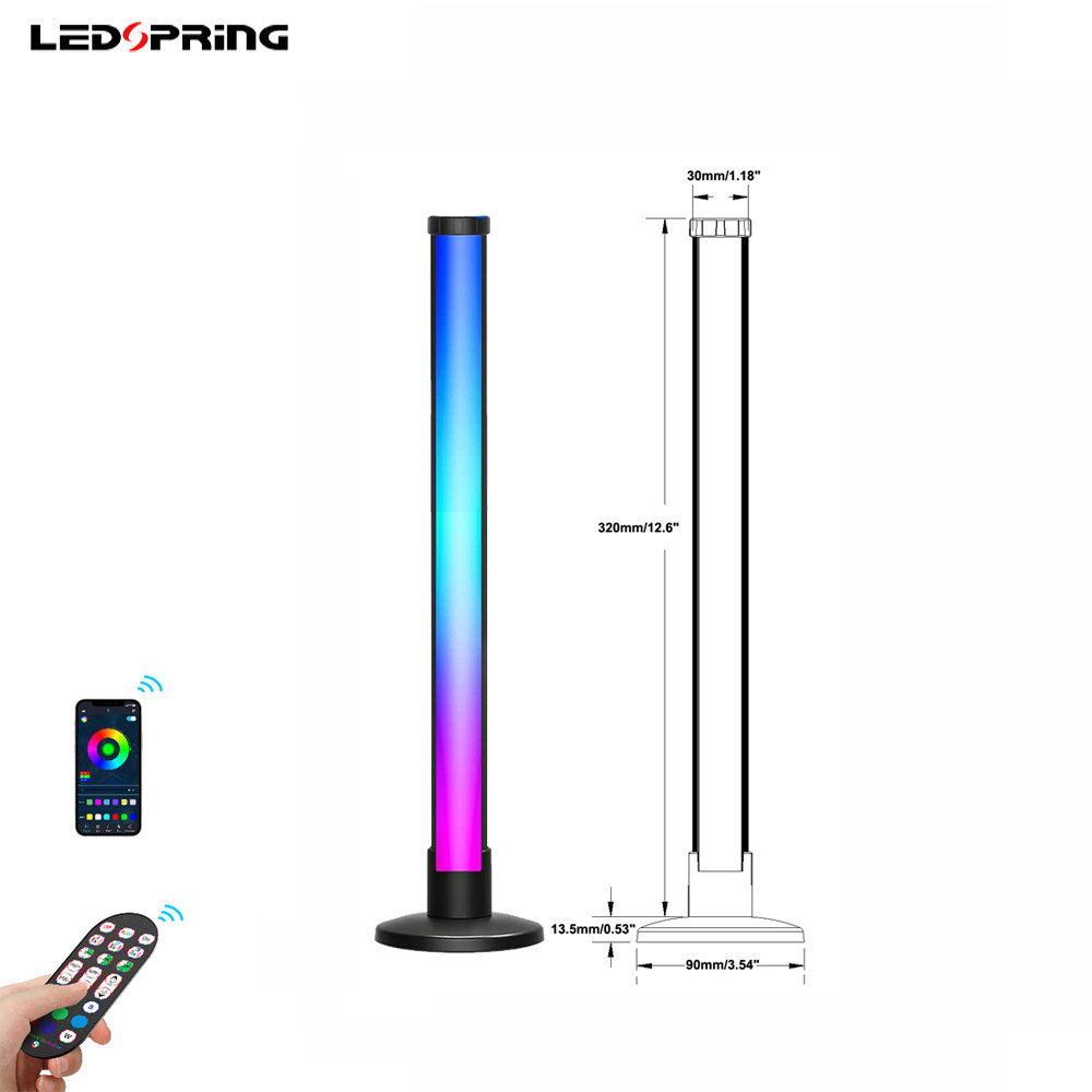 Smart LED Light Bars RGBIC Magic Color Ambient Lighting Gamer Computer Table Lamp Voice-activated Pickup Rhythm Desk Light