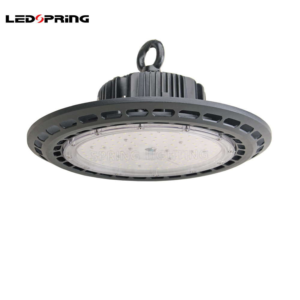 UL DLC LED High Bay Light 100W 150W UFO Hi Bay Lamp 4000K 5000K 5700K Black White Color Industrial Lighting