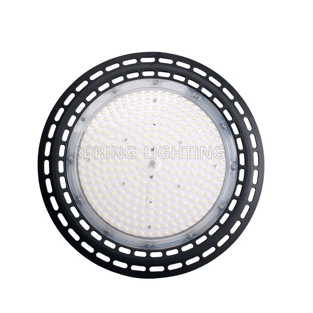 UL DLC LED High Bay Light 100W 150W UFO Hi Bay Lamp 4000K 5000K 5700K Black White Color Industrial Lighting