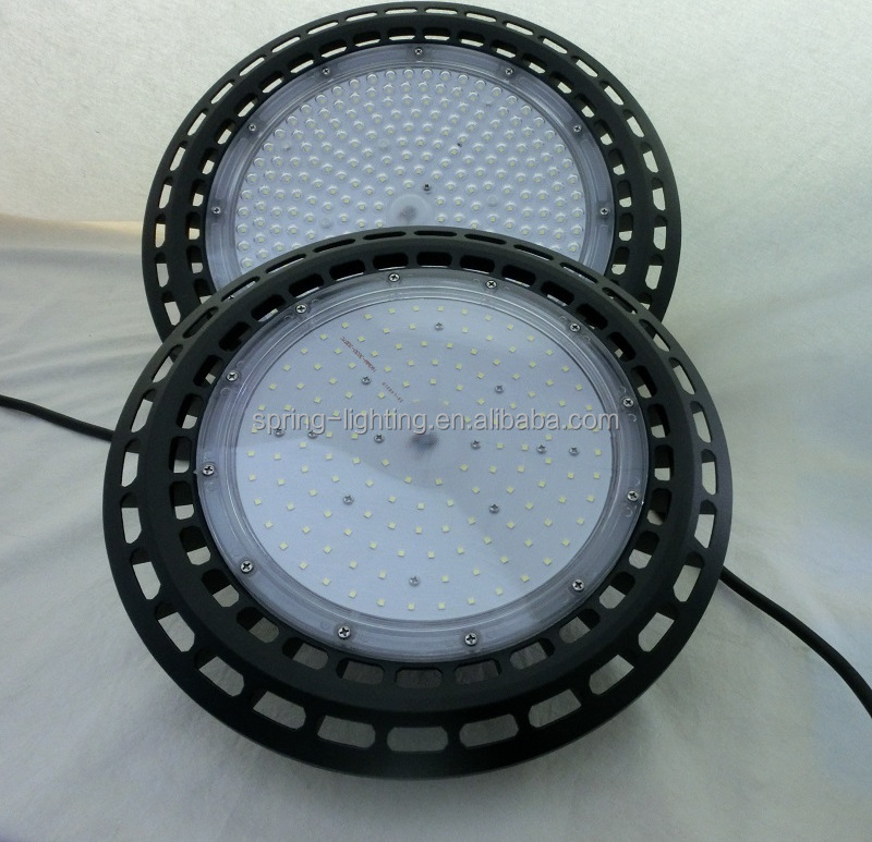 UL DLC LED High Bay Light 100W 150W UFO Hi Bay Lamp 4000K 5000K 5700K Black White Color Industrial Lighting