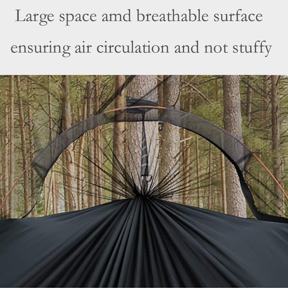 Rainproof Ultralight Outdoor Camping Hammock Portable Double Hammock with Mosquito Bug Net Rain Fly Tarp and Tree Strap