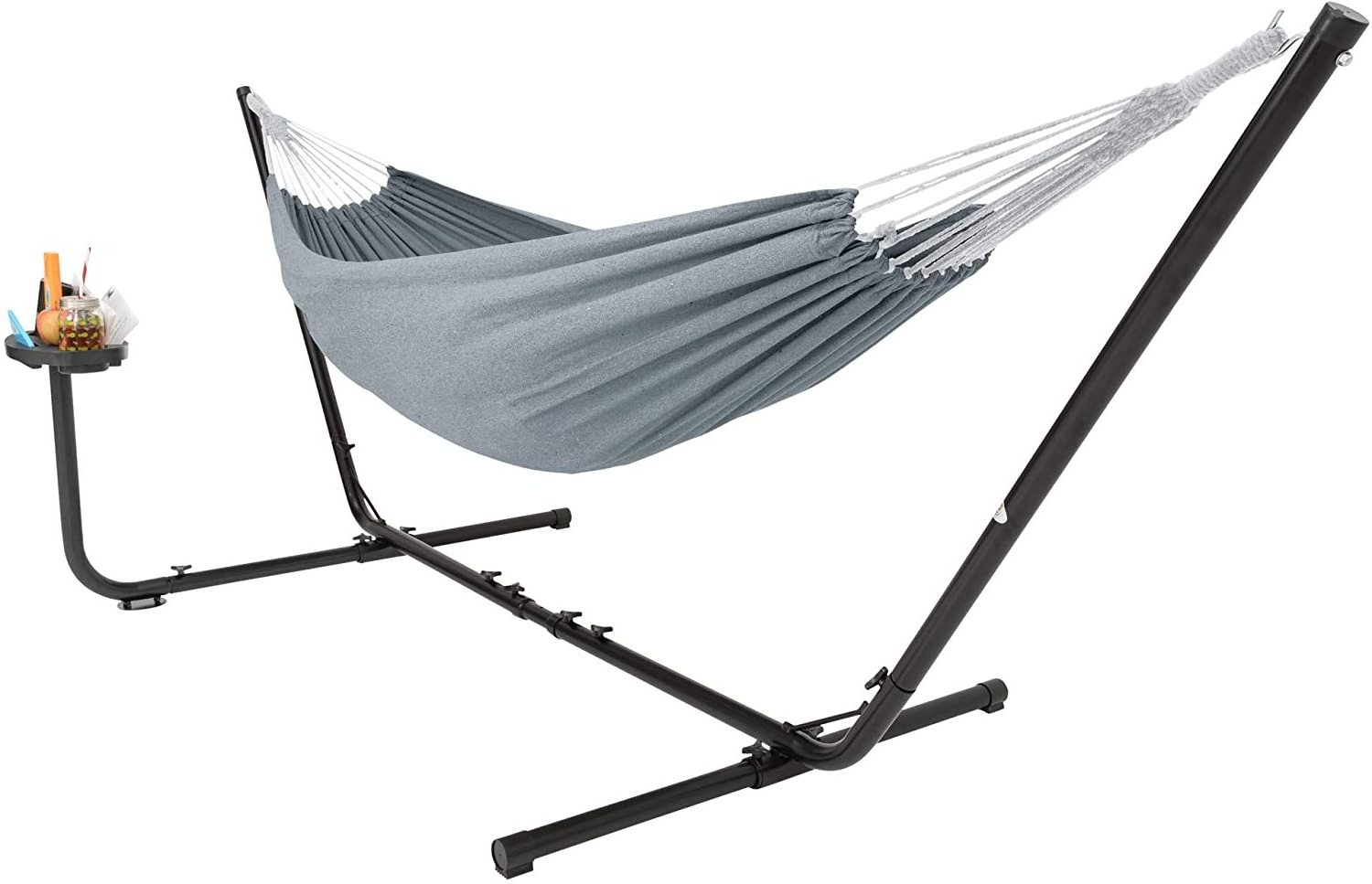 2 People Hammock with Stand Cup Holder Tray Carry Bag