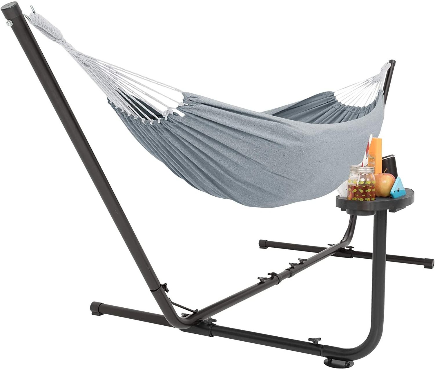 2 People Hammock with Stand Cup Holder Tray Carry Bag