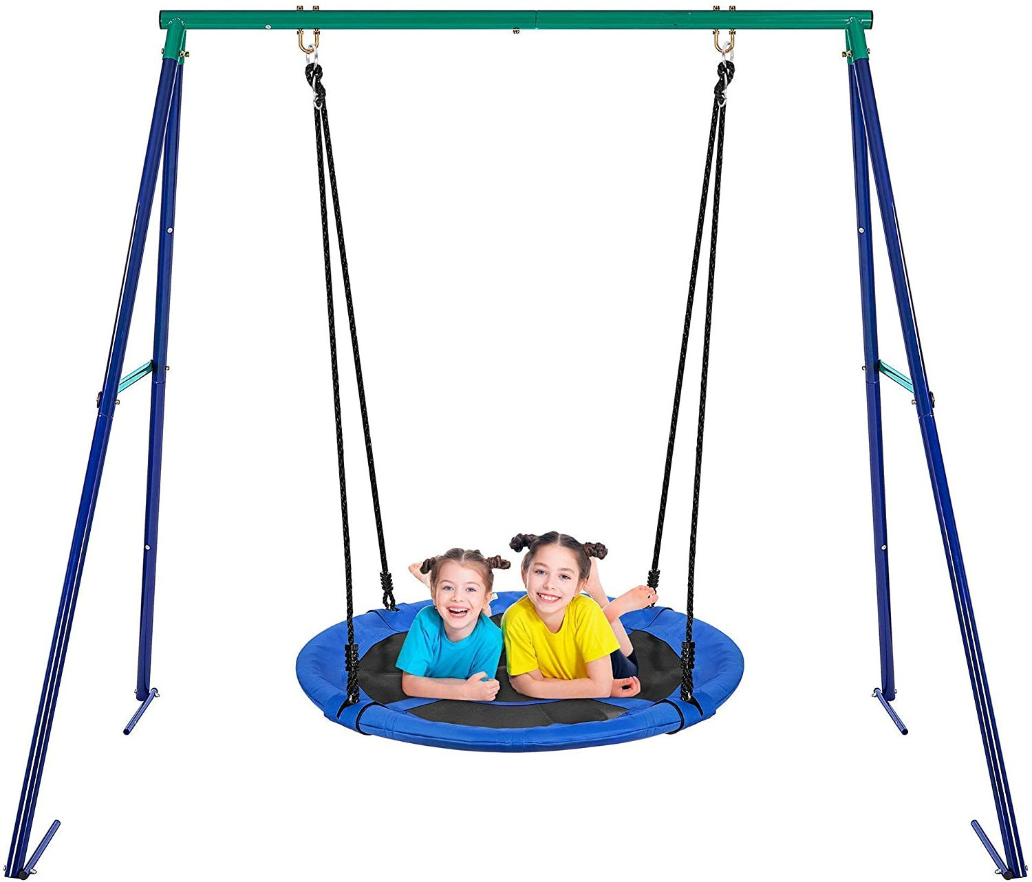 Folding Outdoor Indoor Kids Children Metal Swing Stand with Saucer Swing