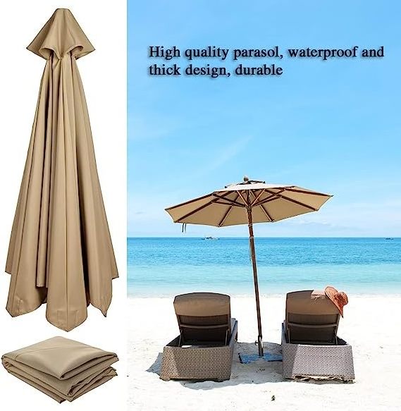 Parasol Replacement Canopy Outdoor Market Patio Umbrella for 8 Ribs Market UV blocking Cover