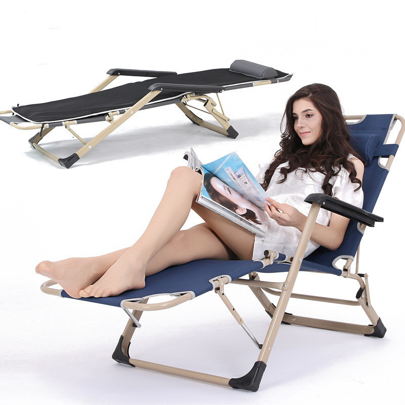 2 in 1 Adjustable Indoor Sleeping Lounge Folding Cot Chair with Mattress for Patio Backyard Office