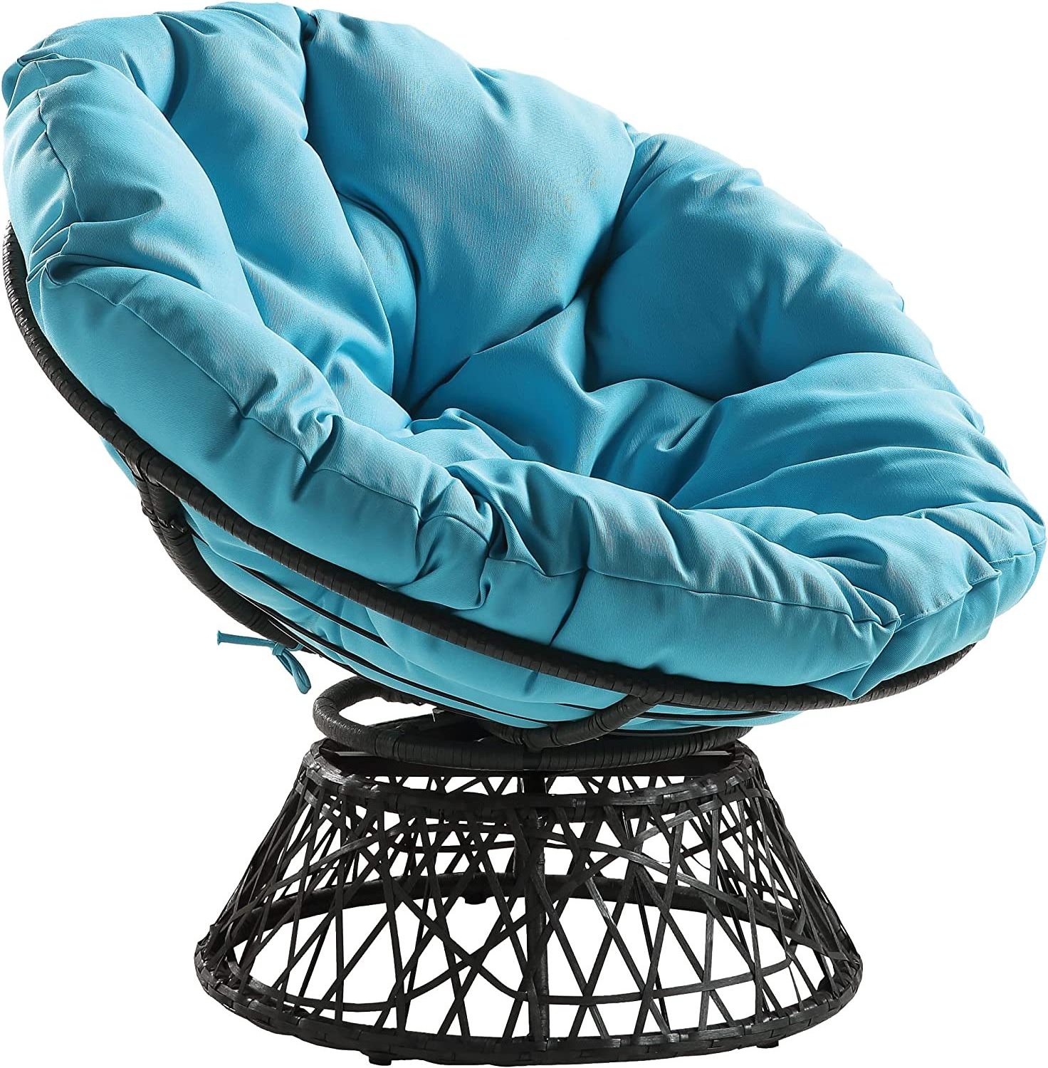 High Capacity Steel Frame 360 Degree Swivel Wicker Papasan Chair  for Living Bedroom Reading Room