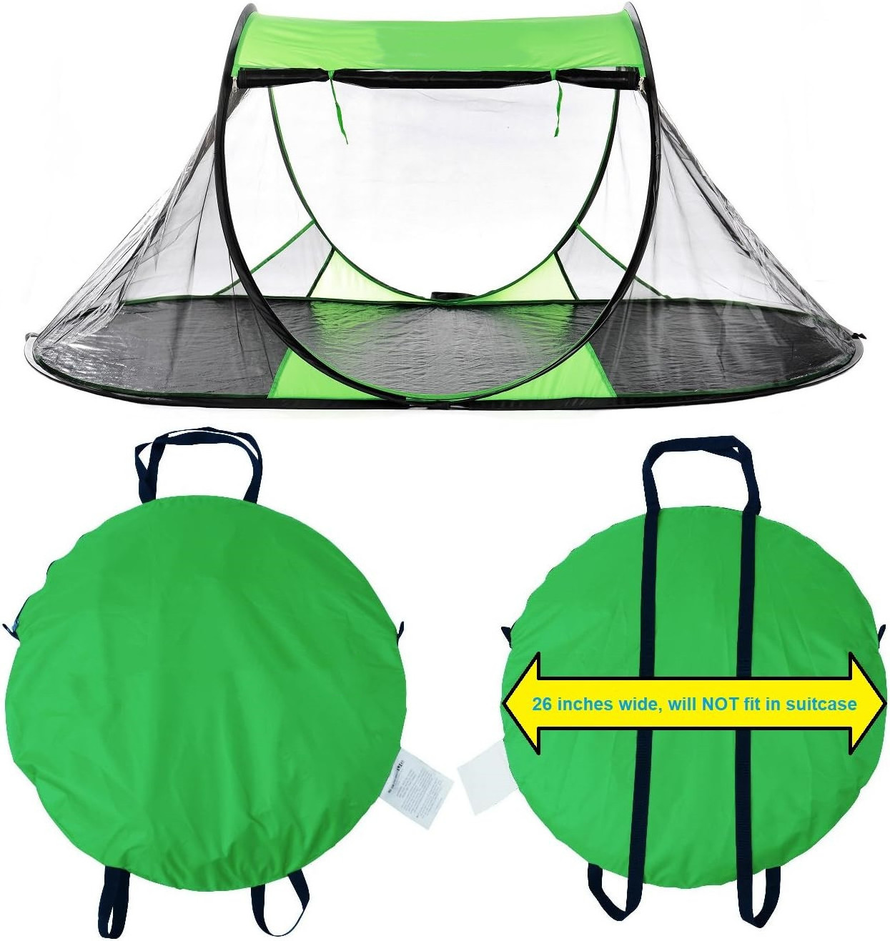 Green Outdoor Camping 1-Person Folding Popup Screen Tent