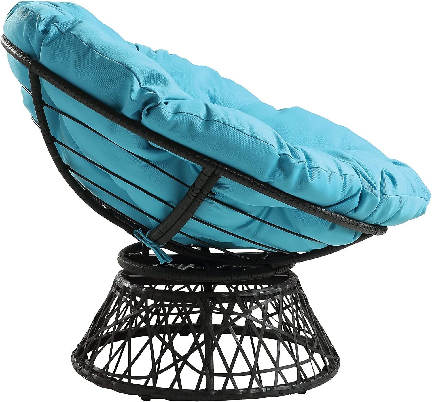 High Capacity Steel Frame 360 Degree Swivel Wicker Papasan Chair  for Living Bedroom Reading Room