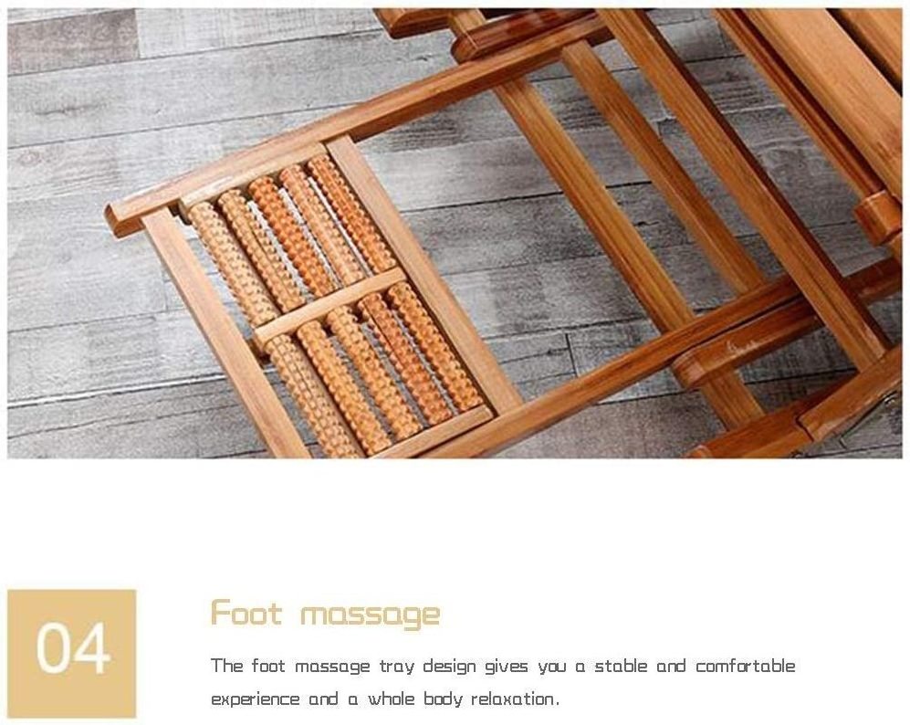 Folding Bamboo Lounge Lunch Break Chair Lazy Balcony Adult Napping Easy Rocking Chair