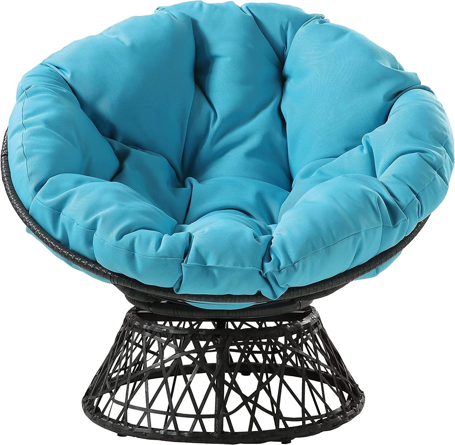 High Capacity Steel Frame 360 Degree Swivel Wicker Papasan Chair  for Living Bedroom Reading Room