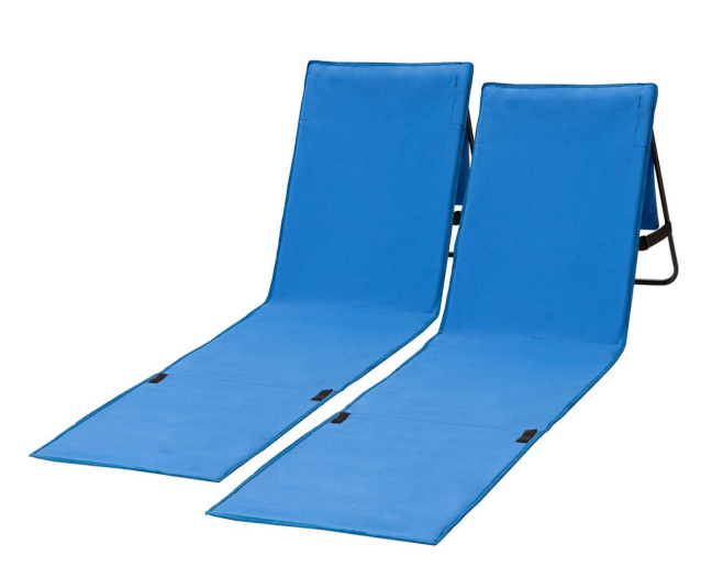 Lightweight Chaise Lounge Lawn Chairs(Set of 2) Outdoor Sea Camping Chairs Folding Beach Chair