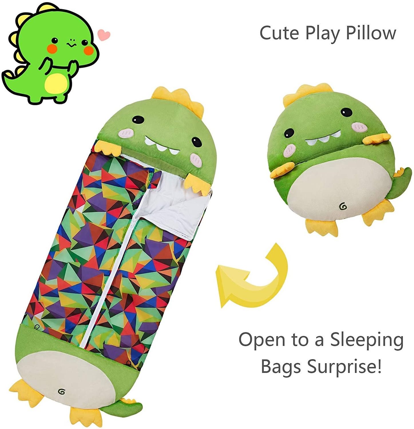 Cute Animal Cartoon Warm Kids Child Sleeping Bag for Girls with Pillow for All Season