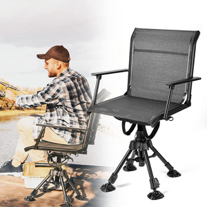 High Adjustable Folding Portable Comfortable Fishing Hunter Chairs Silent 360 Degree Swivel Blind Hunting Chair