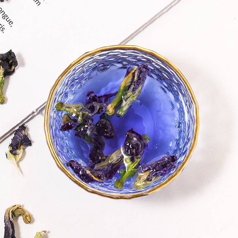 Blue Tea Dried Blue Butterfly Pea Flower Tea Clitorea Ternatea  Butterfly Pudding Tea