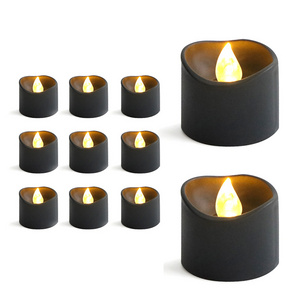 Wholesale Led Tea Light Candles Moving Flickering Black Flameless Led Candles Tea Light Battery Operated