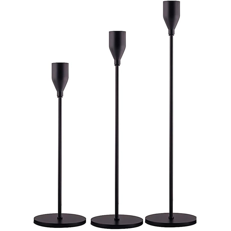 Candle Holders Set of 3 Matte Black Taper Candle Holders For Candlesticks Wedding Decorations Table Centerpieces