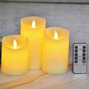 Wholesale Rechargeable Or Battery Model Party Flameless Candles Led Light Wax Candles With Remote Moving Flame