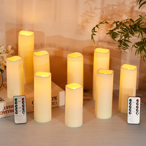 Moving Flame Outdoor Wedding Battery Operated Flickering Pillar Candles Led Flameless Waterproof Led Outdoor Candles Light