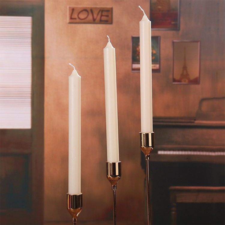 Bulk White& Ivory Drippless 20Cm&25Cm Tall Taper Dinner Candles Flameless Taper Candles For Wedding