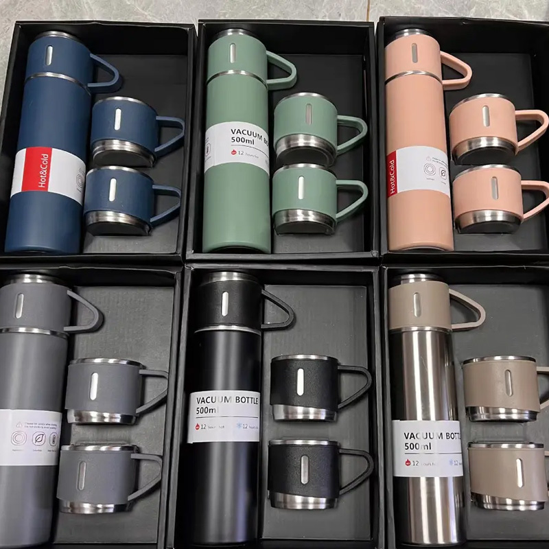 Thermo Double Wall 500ML Bottle Vacuum Flask Business Gift Set 304 Stainless Steel Cup Vacuum Insulated Flask For Business Gifts