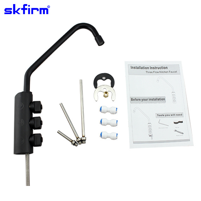 Matte Black Spring Kitchen Faucet Pull Out Side Spray Hot and Cold Water Purifier Spare