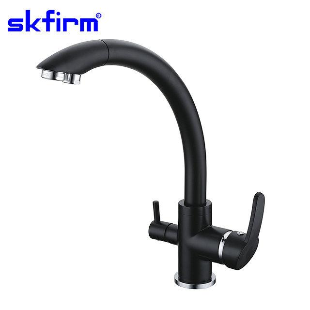 Hot Sale Deck Mounted Hot and Cold Mixer Tap Brushed Gold Kitchen Faucet