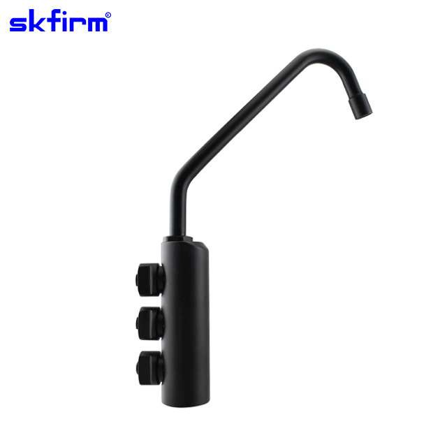 Matte black faucet 304 stainless steel hot Cold filtered water 3 Way kitchen faucet with compressor ro and cold water dispenser