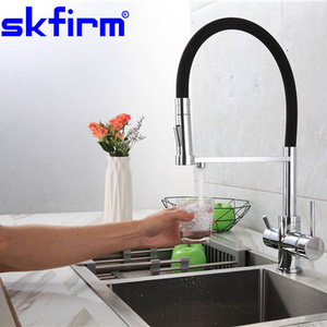 Mechanical 4 in 1 Kitchen Mixer Tap 4 Way Faucets With Pull Down Sprayer