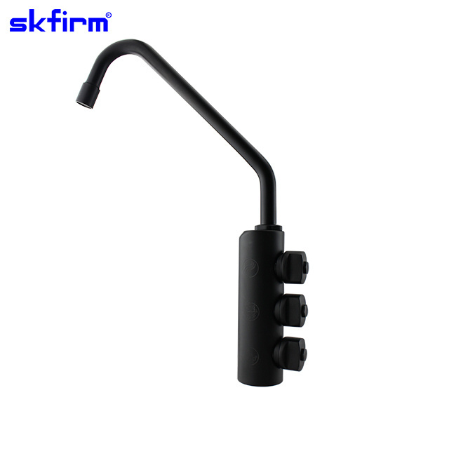 Matte Black Spring Kitchen Faucet Pull Out Side Spray Hot and Cold Water Purifier Spare